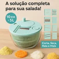 Centrífuga Salada 10 em 1 5L – Cortador Manual de Legumes Multiuso p/ Cozinha