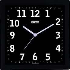 RELOGIO DE PAREDE QUADRADO NUMEROS BRANCOS FUNDO PRETO