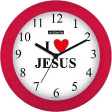 Relógio de Parede Decoração I LOVE JESUS - Vermelho