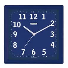 RELOGIO DE PAREDE FUNDO AZUL NUMEROS BRANCOS QUADRADO