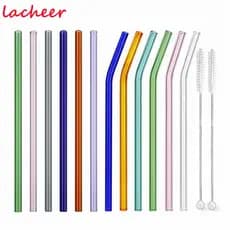 Conjunto De Canudos Ecológicos Reutilizáveis , De Vidro Multicoloridos De 0.8 A 20 Cm , Para Bebidas Saudáveis , Coqueté