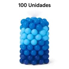 100 Unidades de Bolinha Plástica Azul Piscina Promoção 15, 25, 50 e 100 - Não Amassam
