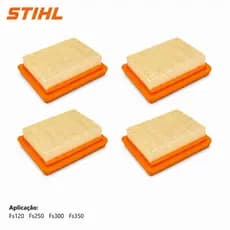 4 unid. Filtro De Ar Para Roçadeiras Stihl Fs 120 / 250 / 300 / 350