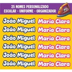 Etiqueta termocolante DTF para roupas escolar Personalizada com nome da Criança