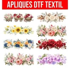 Flores Aquarela Decalque Textil Transfer DTF