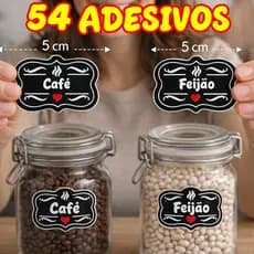54 Etiquetas Adesivas para Organização de Temperos e Mantimentos 5x3cm