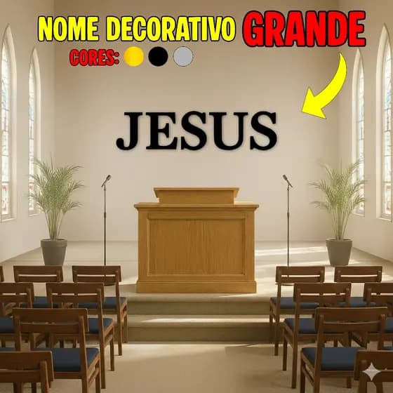 Letreiro Parede Jesus Quadro Decorativo Sala Religioso E Igrejas Altar