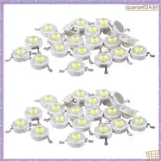 [D K Z C] 40 Pcs Alta Potência 2 Pinos 3W Emissores De Contas De LED Branco 170-190Lm 6000K