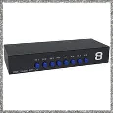 Out AV Sinal Composto Switcher Áudio Vídeo Switch 8 Portas Caixa Seletora Para STB TV DVD Player HDTV