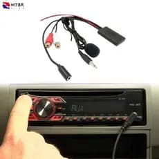 Rádio Automóvel Universal 3.5MM RCA Entrada AUX De Áudio Cabo Microfone Bluetooth Para Hyundai Nissan Mazda