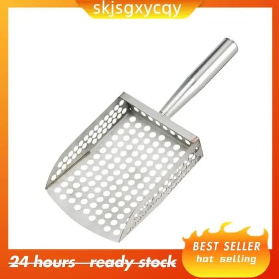 Colher De Areia De Aço Inoxidável Para Detecção De Metal , Pá De Peneira De Escavação , Cabo Confortável , Ferramenta