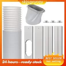Kit De Ventilação De Janela De Ar Condicionado Portátil Com Mangueira De Escape De 5.9 Polegadas Sem Costura Ajustável P