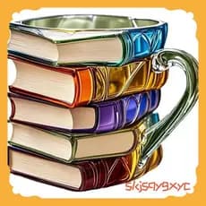 Caneca De Café Com Design De Livro Pintado Em 3D , Copos Engraçados , Canecas Estilo Biblioteca , Decoração De Amantes D