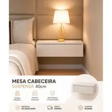 Mesa de Cabeceira 40CM MDF com Gaveta