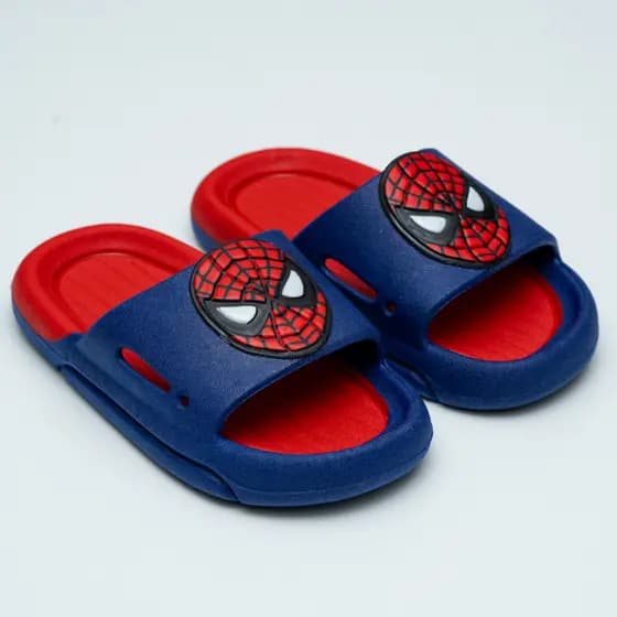 Chinelo Nuvem Slide Infantil Masculino Aranha Ultra Confortável Azul ou Preto