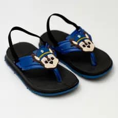 Chinelo de Dedo Masculino Infantil Preto Com Elástico Atrás Segurança e Conforto