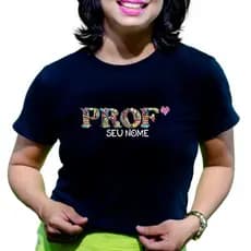 Camiseta preta feminina camiseta professora com nome personalizada escola uniforme camisa plus size