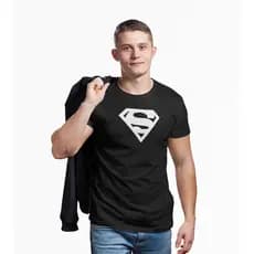 Camiseta Camisa Superman Black Super Homem Series Heróis Casual Básica Algodão