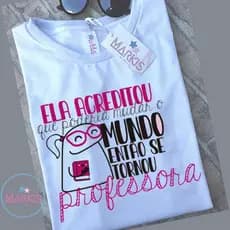 Camiseta Camisa feminina t-shirt blusinha Dia dos Professores Flork  Professora