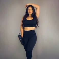 Conjunto Fitness Feminino Top Alça Calça Legging Liso