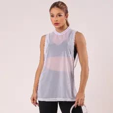 Blusa Regatão Feminino de Treino e Academia Regata Feminina de Tule