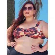 Sutiã Biquini Avulso Parte Superior  Plus Size-Com Bojo Removivel-Alça com regulador-Laço Para Amarrar Costas-Preto