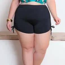 Shorts Biquini Sunkini Saida de  Praia Plus Size Com Ajuste  Lateral com forro Cintura Alta