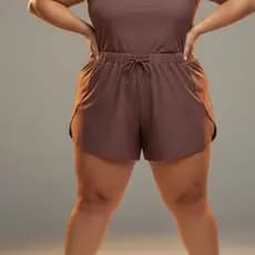 Short Feminino Plus Size Cintura Alta com Elastano – Confortável, Modelagem Soltinha, Aberto Lateral Moda Praia