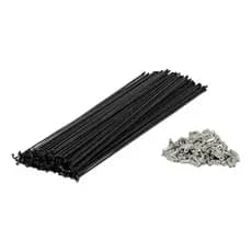 Raio Fino para Bicicleta Paco Preto 185mm x 2.0mm com Niples
