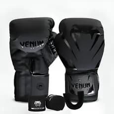 Kit Luva Venum Impact Evo Muay Thai Boxe + Bandagem + Protetor Bucal Tamanho 14oz