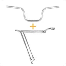 Bagageiro Garupa Bike Aro 20 24 26 + Guidão Alto Tipo Moto Cg Titan Cromado ou Preto