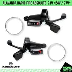 Alavanca Trocador Absolute Rapid Fire Sem Manete 3x7 3x8 3x9 Bike De Marcha 21v 24v e 27v Com Cabos