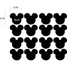 12 Etiquetas Adesivas Formato Mickey Lousa