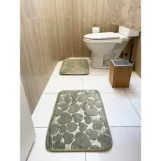 Tapete de Porta Para Banheiro Macio Antiderrapante Design Coração