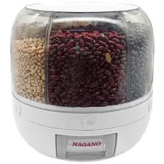 Dispenser Giratório de Alimentos Grãos e Cereais com 6 Divisões