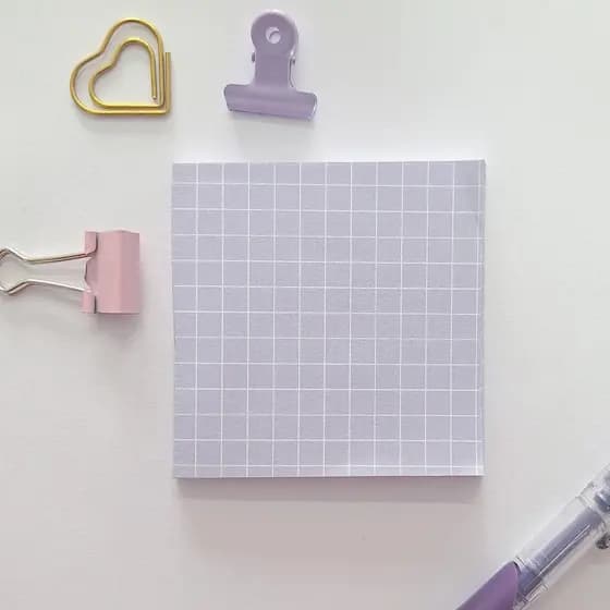 Bloco de notas Decorativo - Quadriculado - Várias cores para Bujo, Bullet e colagens