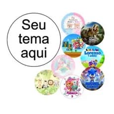 rotulo redondo 5x5 cm adesivo. Personalizado.