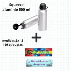 kit escolar garrafa mais etiquetas