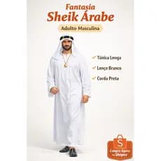 ✨ Fantasia Sheik Árabe Masculina Adulto  ✨