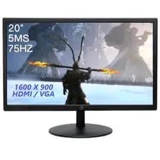 Monitor LED 20″ Wide HDMI VGA1600×900 75MHZ FIXAÇÃO EM PAREDE GAMER jogos DVR SEGURANÇA