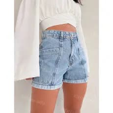 kissmelady 8215 Shorts jeans feminino  lisa sem rascada short jeans juvenil natural shorts Feminino s 8215