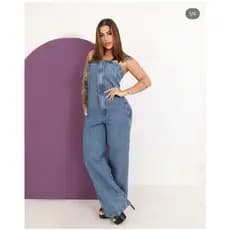 kissmelady 8285 8284 8001 Macacao Jeans Macacão Feminina sem manga sem lycra