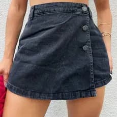 kissmelady 8357 short saia  Shorts jeans feminino  lisa sem rascada short jeans juvenil natural shorts Feminino