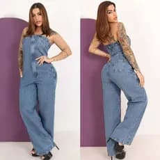 kissmelady 8284 8285 8001 Macacao Jeans Macacão Feminina sem manga sem lycra
