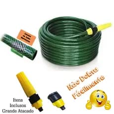 mangueira para jardim acqua beach 50, 30 e 20 metros - 7/16 X 1,50 trançada verde