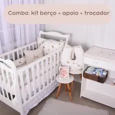 Combo Quarto Kit berço + Apoio + Trocador Coleção José e Maria