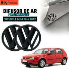Kit com 2 Tampa Acabamento Saída Ar Grade Painel Golf MK4 Sapão Personalizado Logotipo VW
