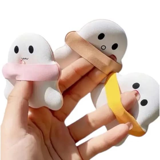 Esponja Para Maquiagem Fantasminha com Suporte Para Dedo - Vivai