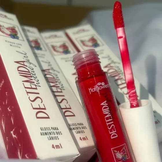 Gloss Labial Destemida Vermelho - Pitaya E Mirtilho 4ml