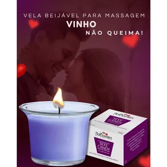 VELA PARA MASSAGEM BEIJÁVEL NÃO QUEIMA VINHO 40g